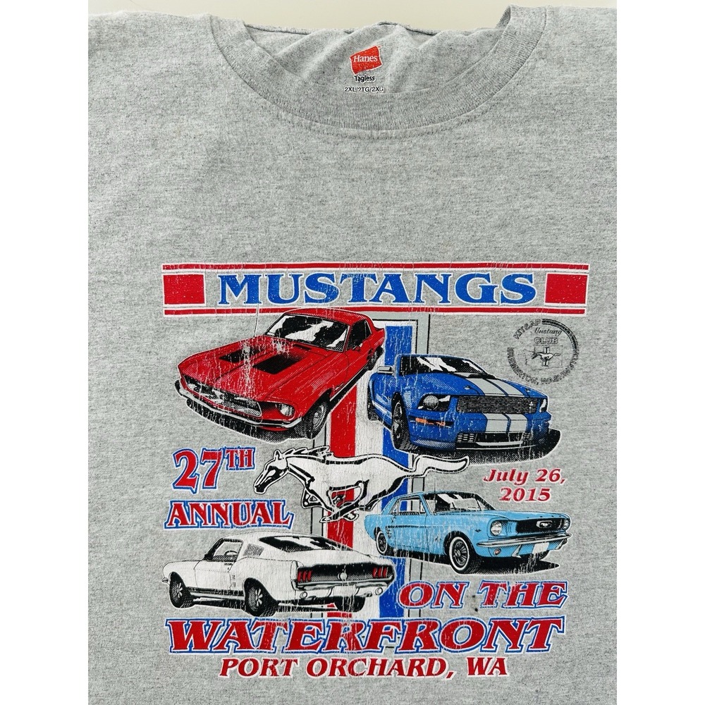 Port Orchard Hanes Ford Mustang  Short Sleeve Shirt 2XL‎ Gray